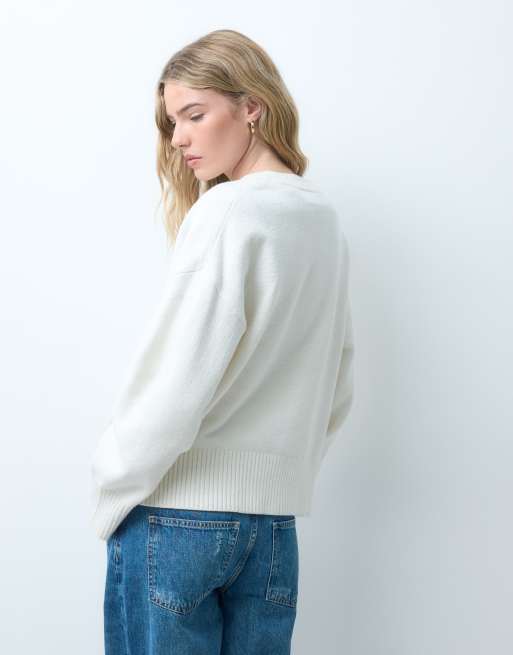 JJXX Strickpullover mit V-Ausschnitt in Cremeweiß, 2 von 4