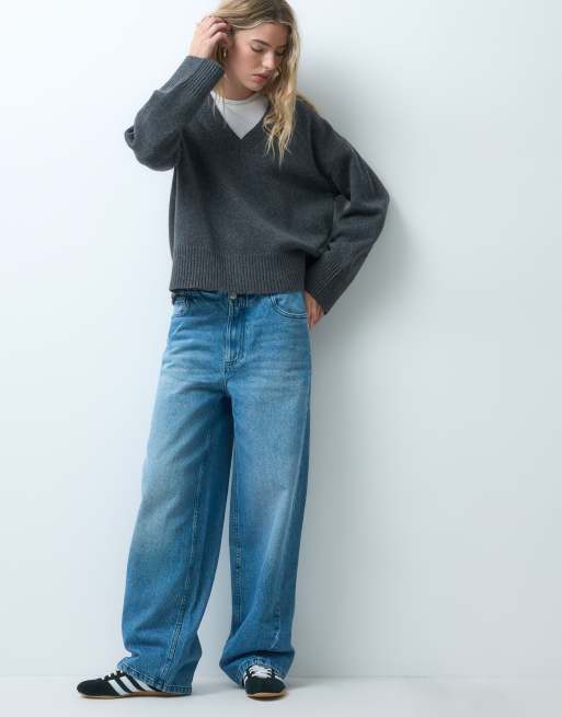 JJXX Strickpullover mit V-Ausschnitt in Dunkelgrau, 3 von 4