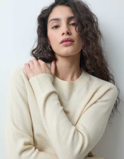 JJXX striktrøje med rund hals i beige, 3 af 4