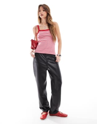 Jjxx Striped Ribbed Strap Top