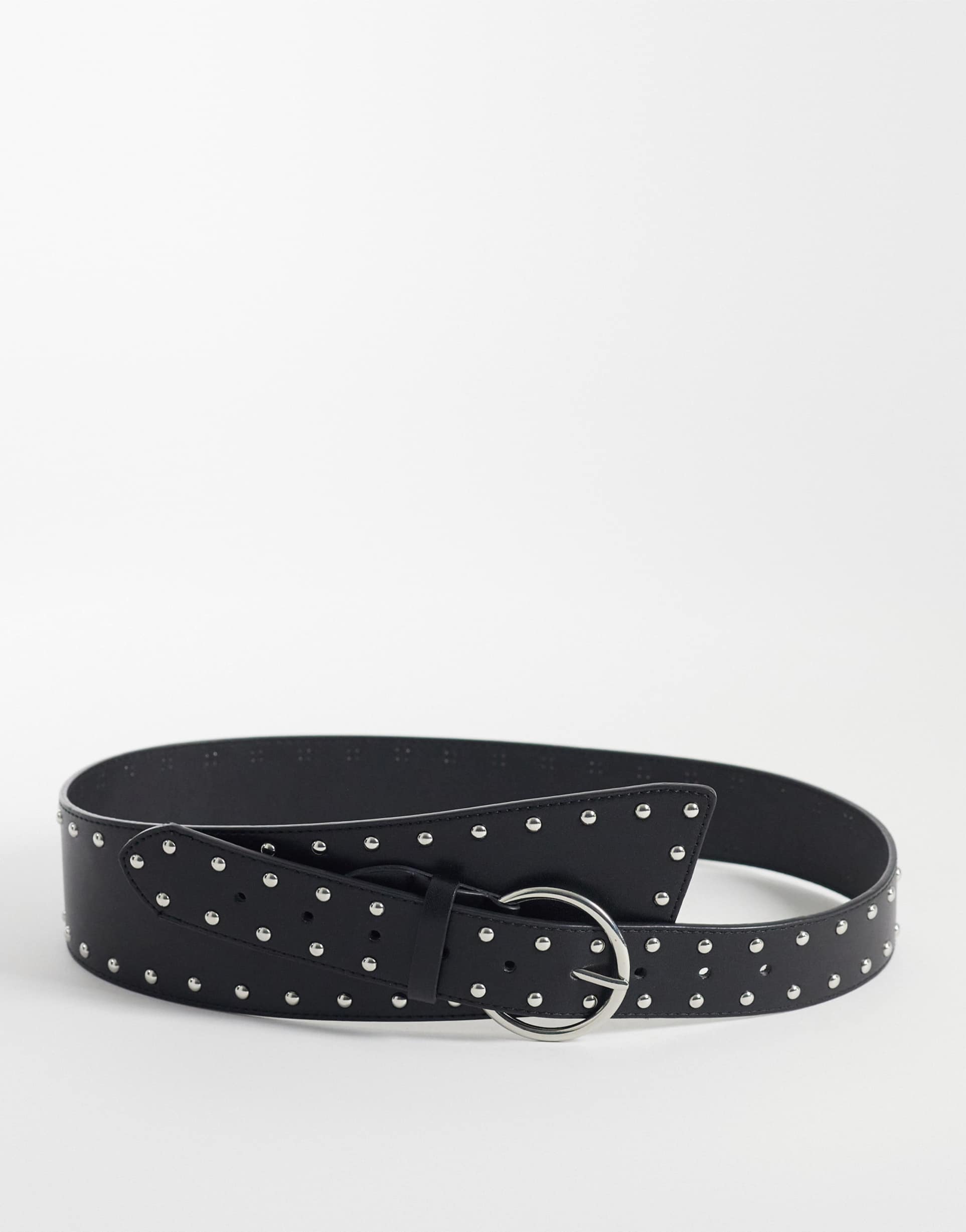 jjxx studded chunky belt in black