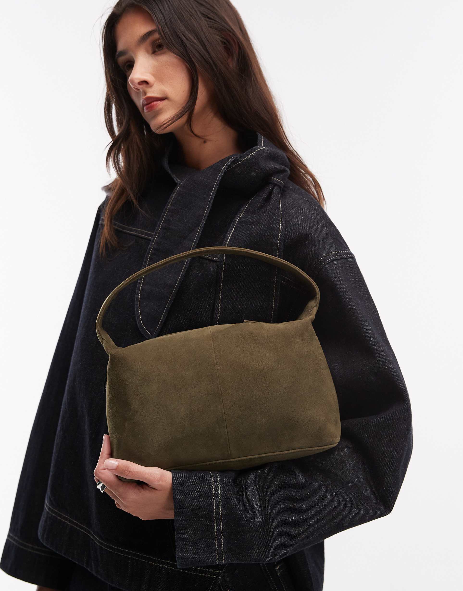 jjxx suede leather bag in khaki