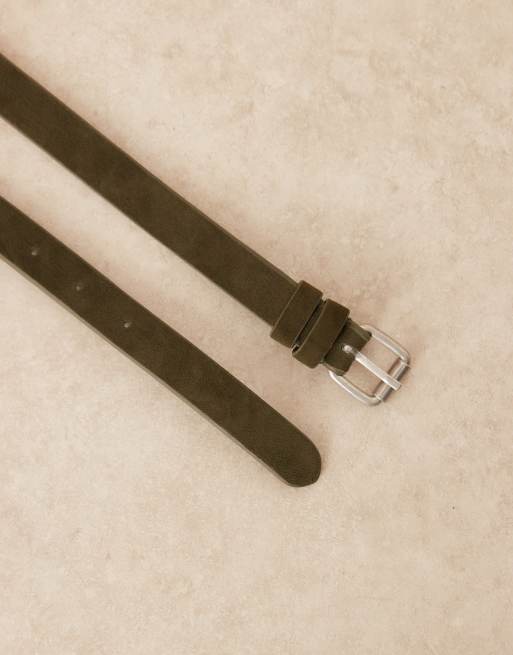 JJXX suede leather belt in khaki, 2 of 4