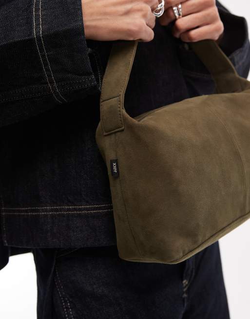 JJXX - Suède leren tas in kaki, 3 van 4