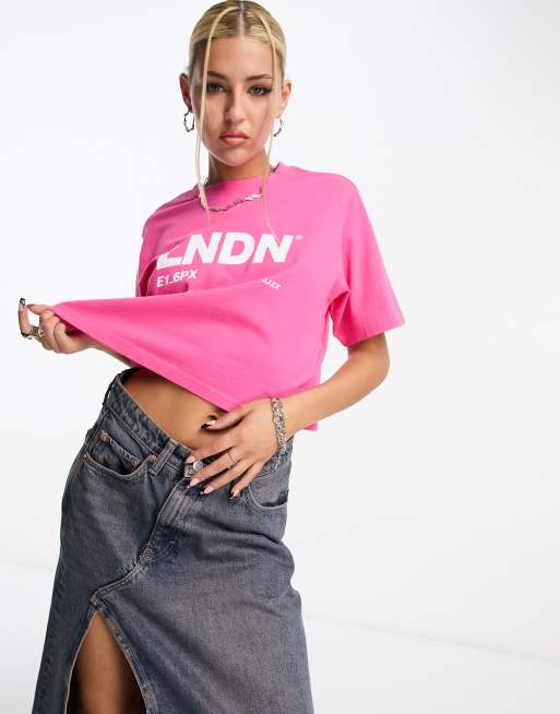 JJXX super cropped t-shirt in pink
