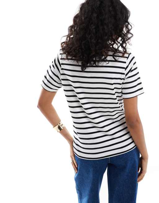JJXX – Svartvit, randig, kort t-shirt i oversize, 4 av 4