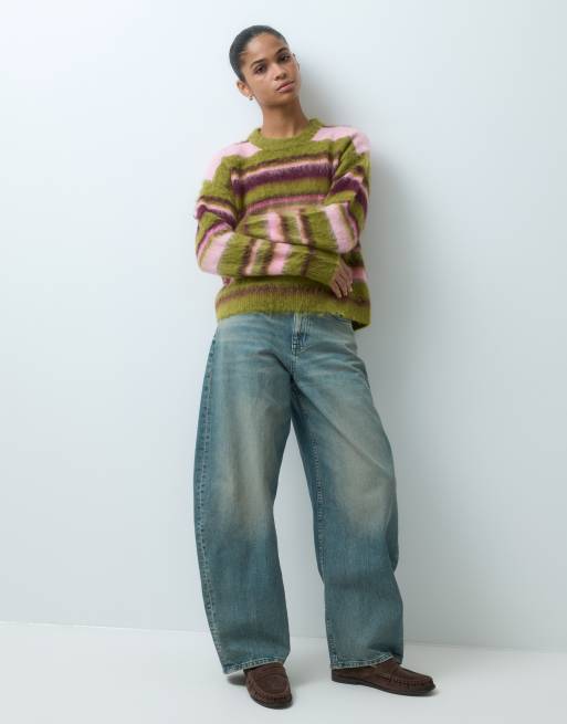 JJXX sweater in green and pink stripe, 4 of 5