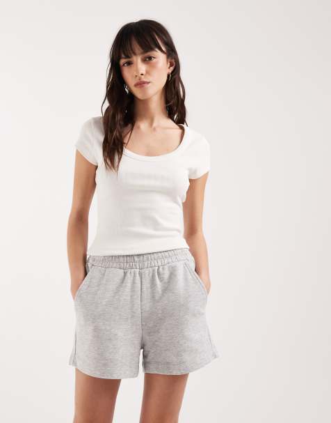 JJXX sweatshirt fabric shorts in gray - view 1