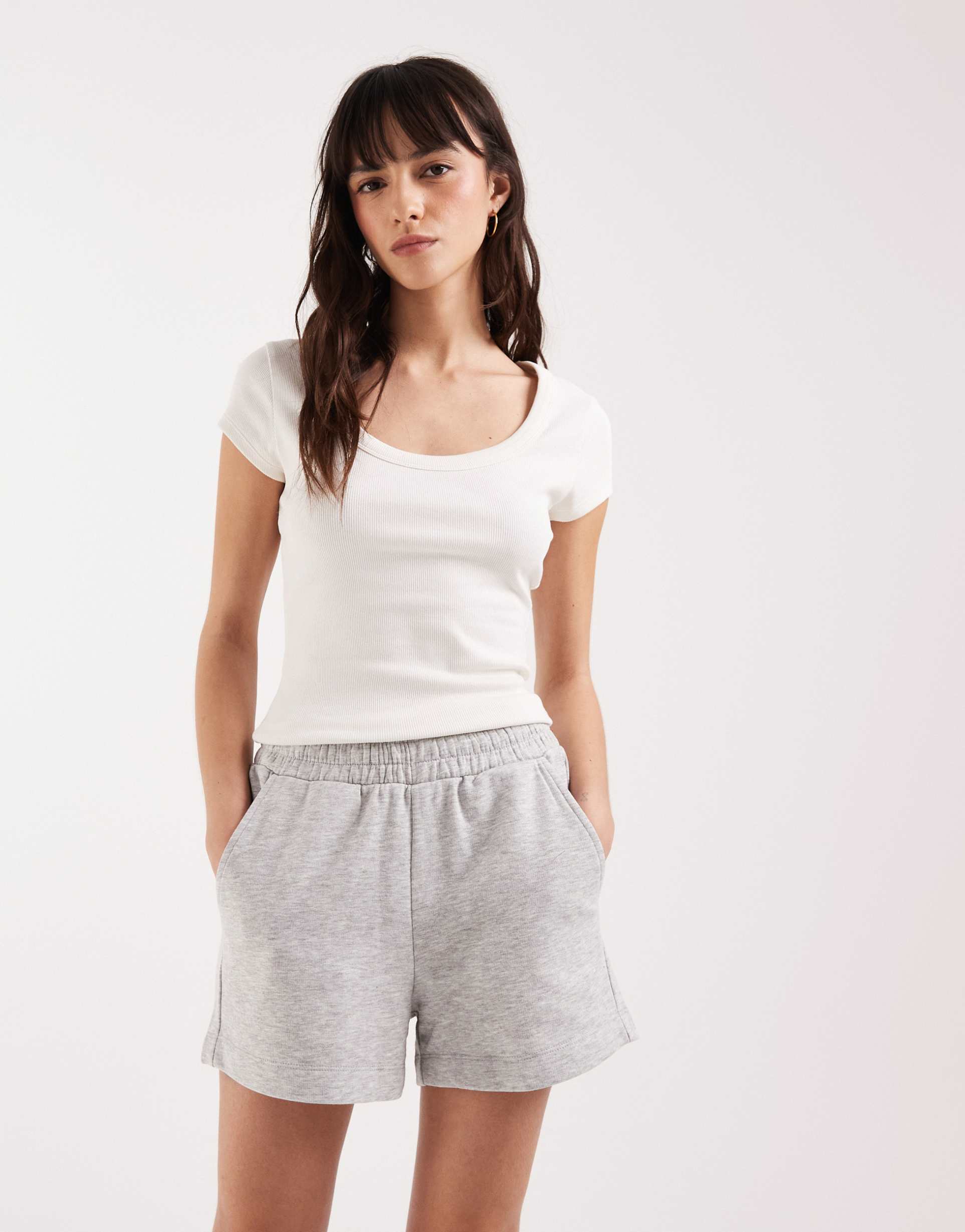 jjxx sweatshirt fabric shorts in gray