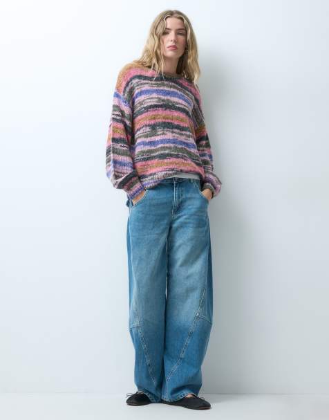 JJXX sweter dzianinowy spacedye w ciemnoróżowym kolorze wielokolorowym - view 1