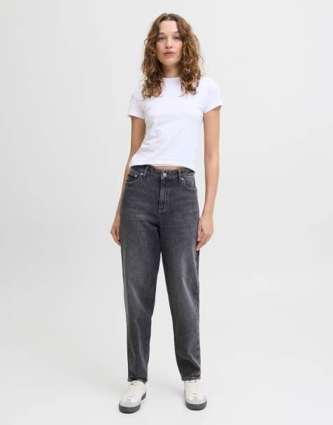 JJXX Mom fit jeans in grey denim
