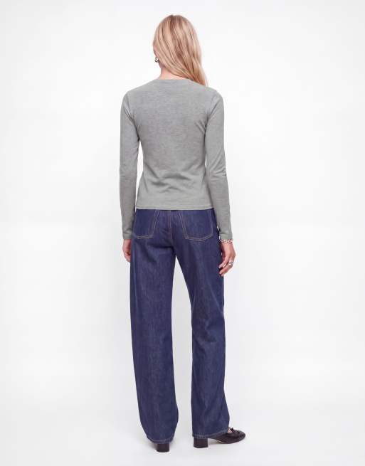 JJXX t-shirt à manches longues en gris clair chiné, 2 de 7