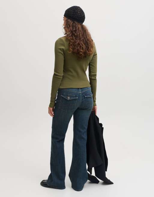 JJXX T-shirt a maniche lunghe verde oliva bruciato, 2 di 7