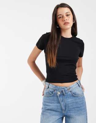 T-shirt effet rétréci - Noir 40-42