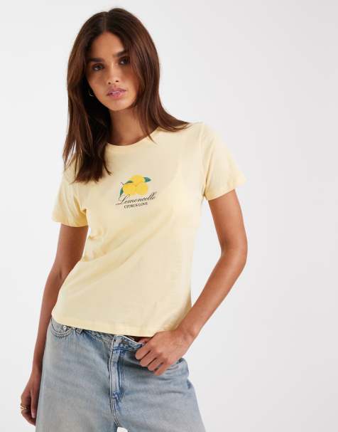 JJXX – T-Shirt in Buttergelb mit Zitronenprint - view 1