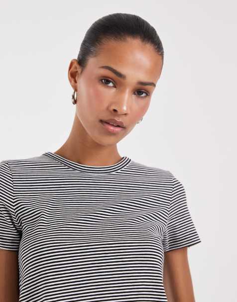 JJXX - T-shirt in jersey a righe bianche e nere - view 1