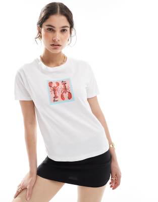 JJXX - T-Shirt in Weiß mit Hummer-Print