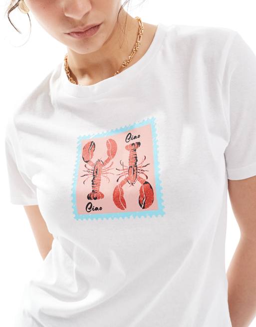 JJXX – T-Shirt in Weiß mit Hummer-Print, 2 von 4
