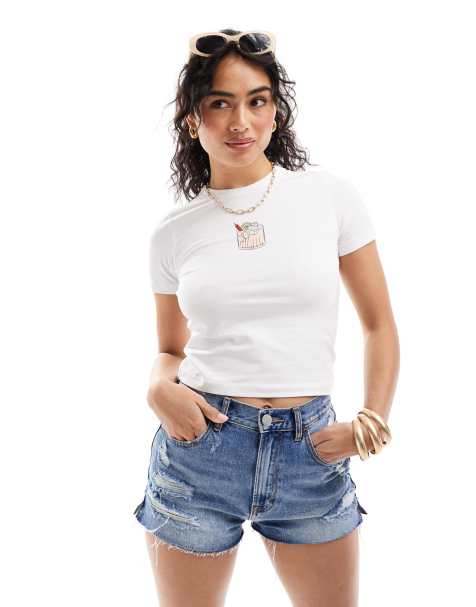 JJXX - T-shirt mini bianca con stampa "Margarita" - view 1
