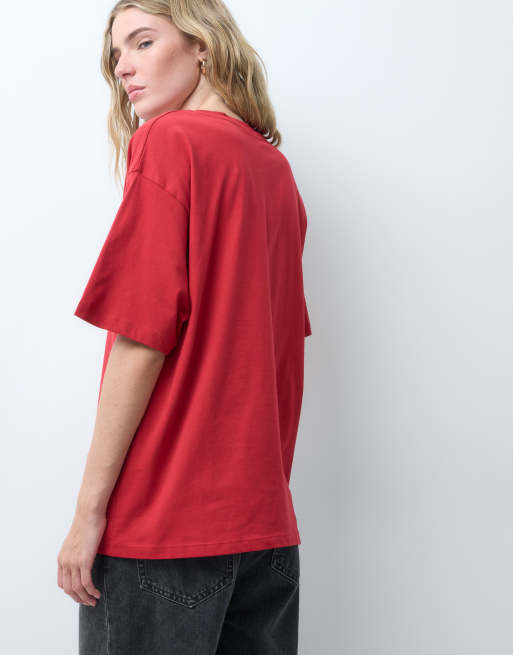 JJXX t-shirt oversize avec imprimé dos ramen rouge, 2 de 4