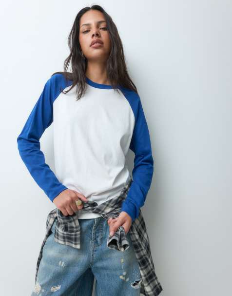 JJXX t-shirt raglan à manches longues bleu - view 1