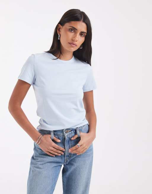 JJXX - T-shirt regular fit blu chiaro, 3 di 4