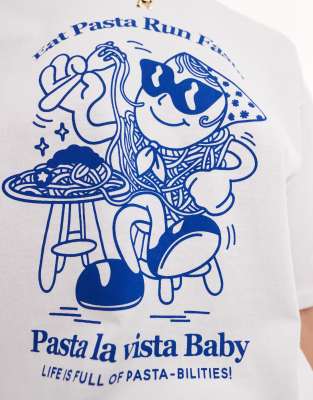 Jjxx T-shirt With Pasta Chest Print In White