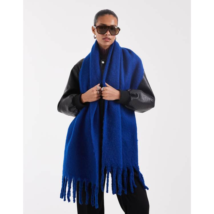 JJXX tassel scarf in cobalt blue | ASOS