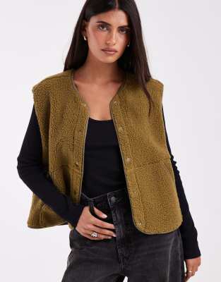 Jjxx Teddy Gilet In Brown