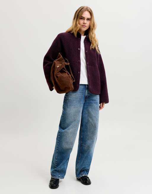 JJXX Teddy jacket in winetasting, 3 of 7