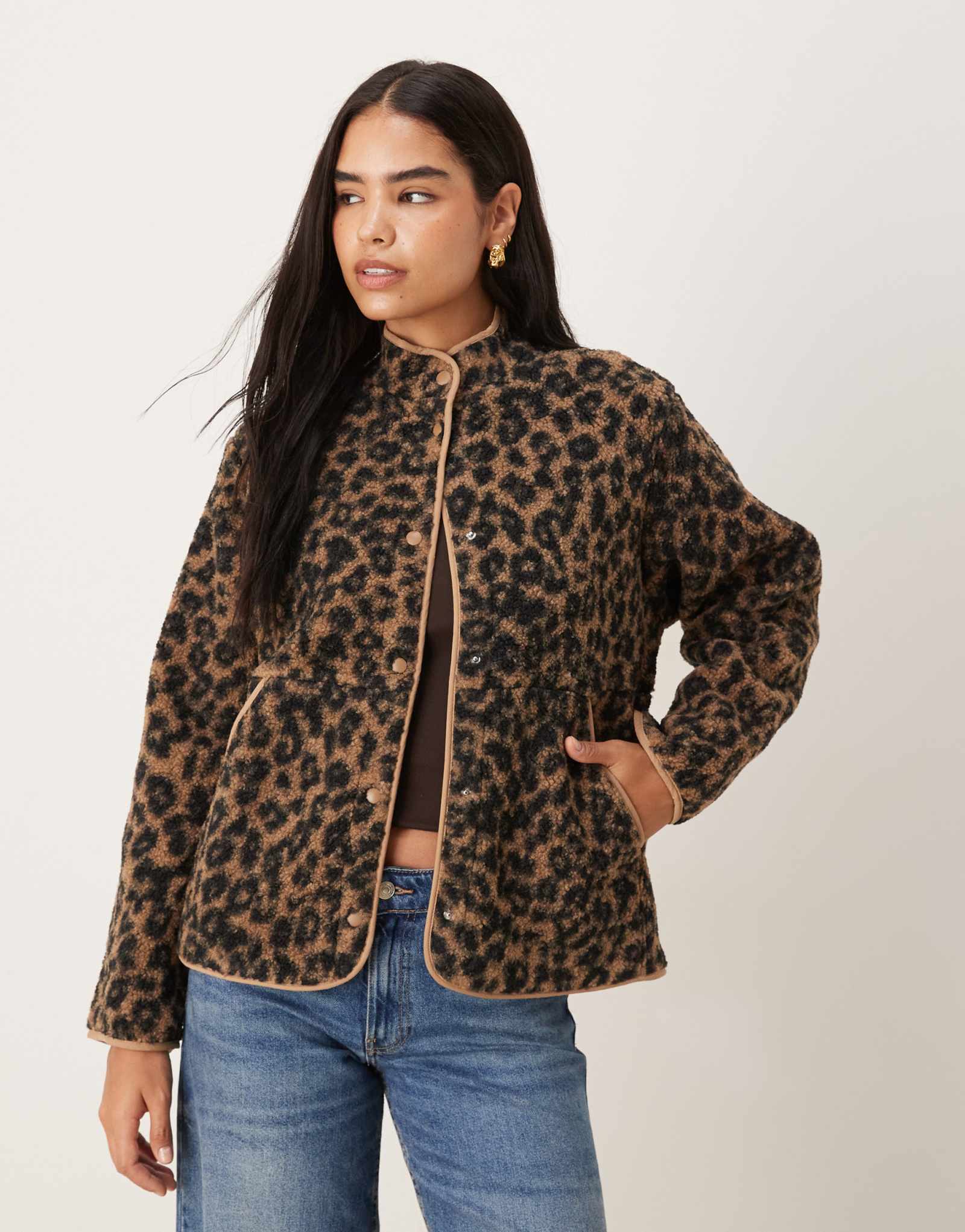 Жакет JJXX teddy с леопардовым принтом в разноцветном цвете