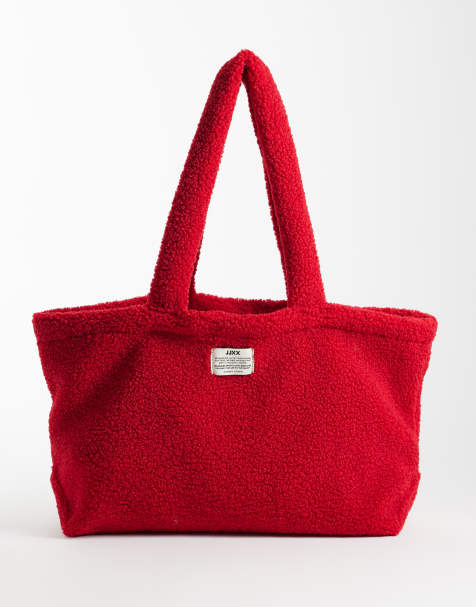 JJXX teddy tote in scarlet red - view 1