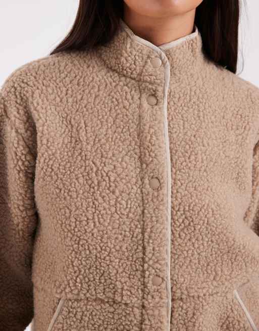 JJXX Teddyjacke mit hohem Kragen in Beige, 4 von 4