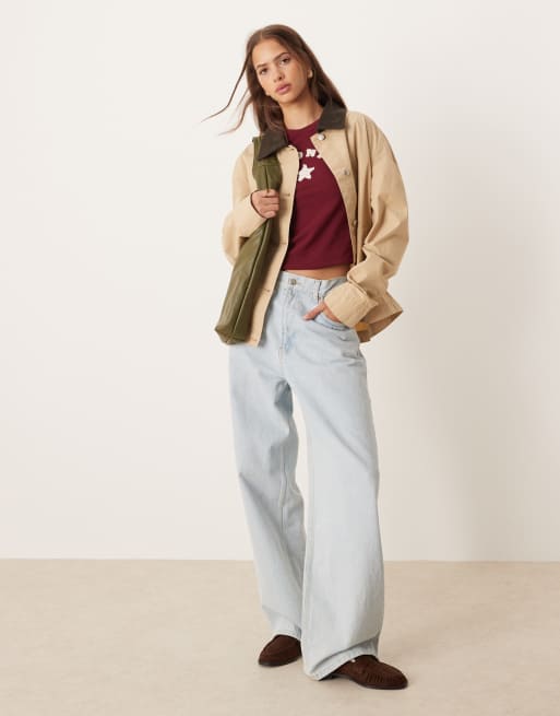 JJXX tee with star graphic in burgundy