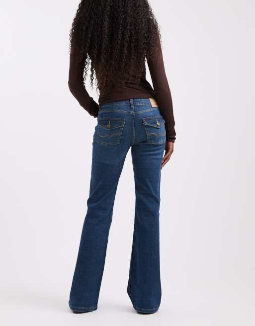 JJXX Texas low rise flared jeans in blue wash, 2 of 5