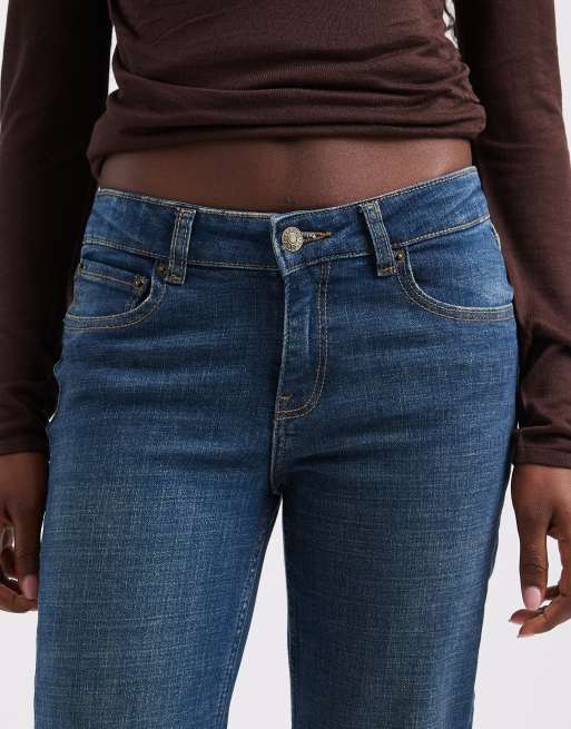 JJXX Texas Schlagjeans mit niedrigem Bund in blauer Waschung, 4 von 5