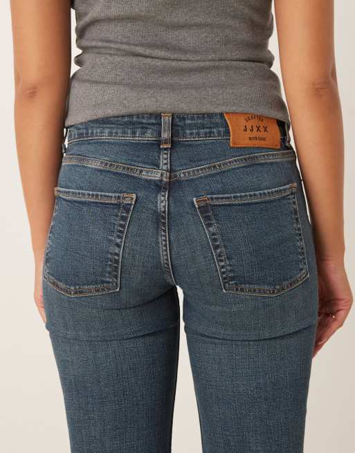 JJXX Texas slim flared jeans in dark blue
