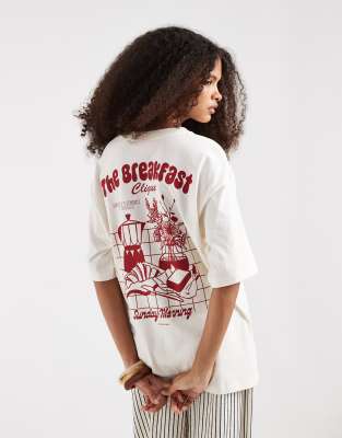 Jjxx The Breakfast Clique Oversized T-shirt In White