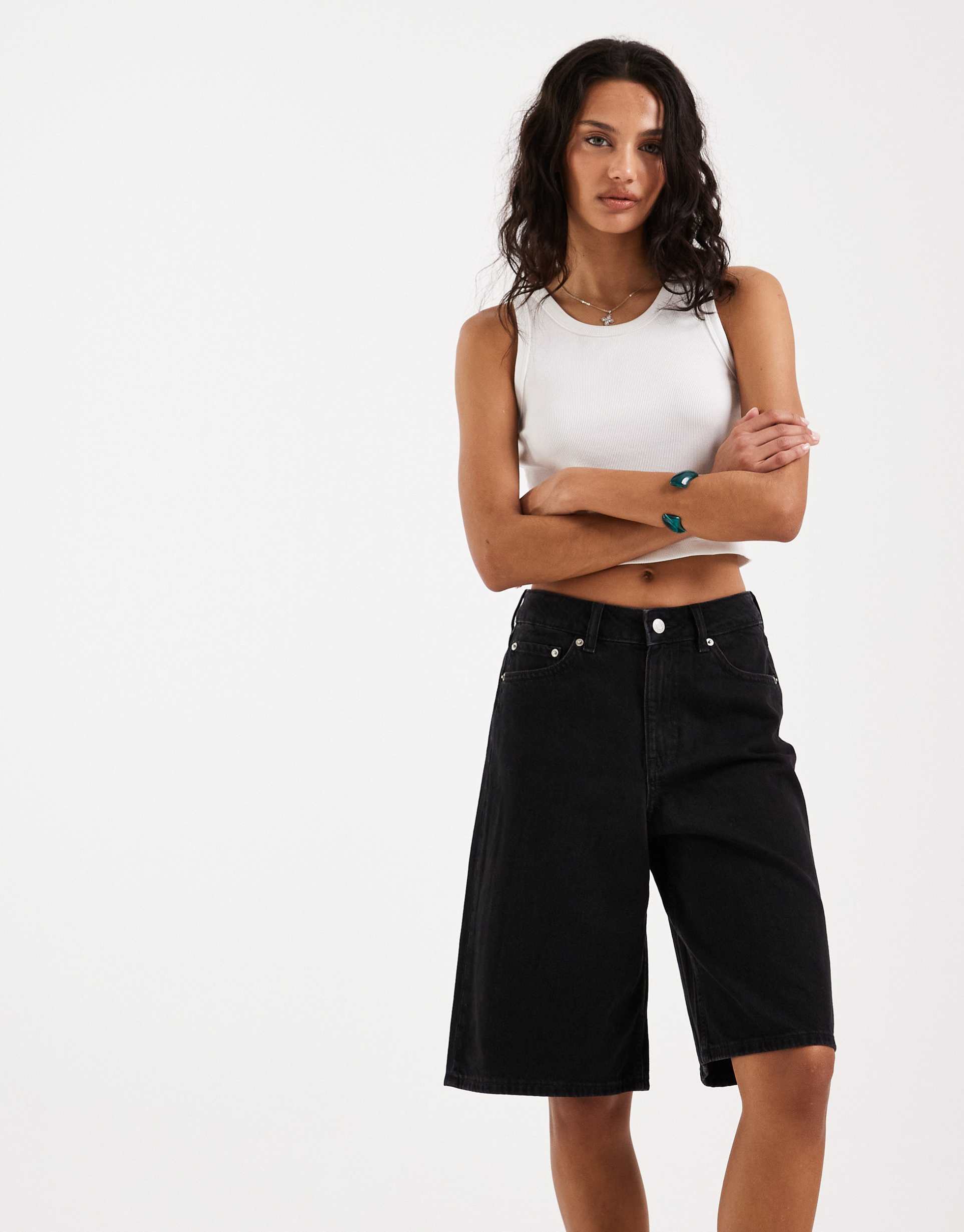 jjxx tokyo denim jorts in black