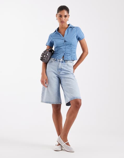 JJXX Tokyo denim jorts in light blue - view 1