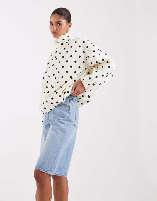 JJXX Tokyo denim jorts in mid blue, 2 of 5