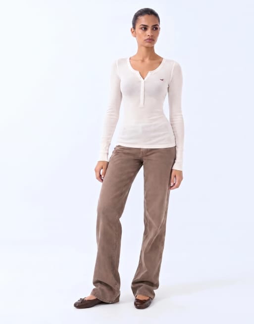 JJXX Tokyo high waisted wide leg jeans in beige, 6 of 9