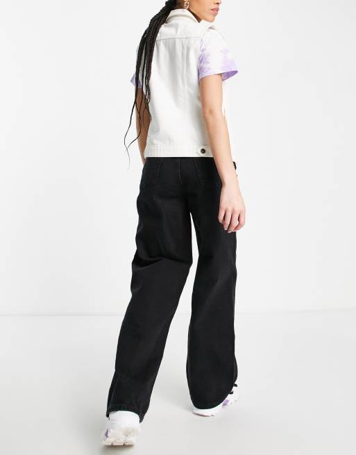 JJXX Tokyo high waisted wide leg jeans in black