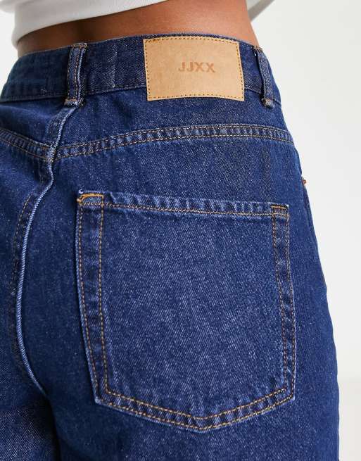 JJXX Tokyo high waisted wide leg jeans in dark blue