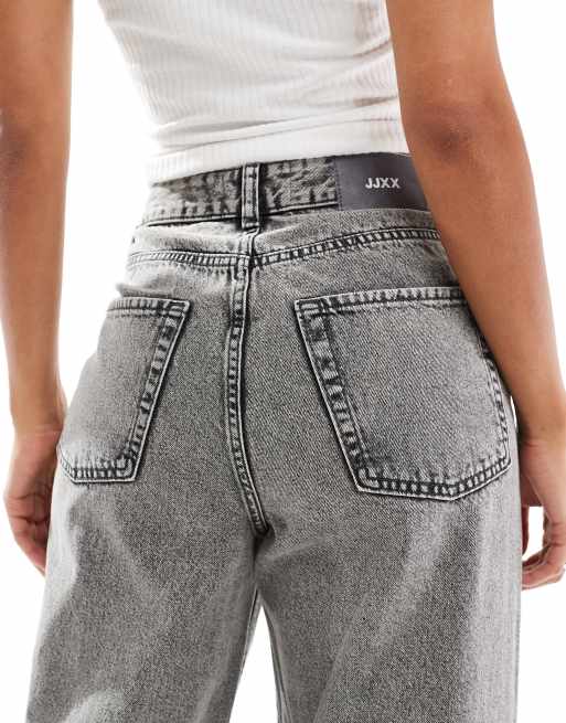JJXX Tokyo high waisted wide leg jeans in gray acid wash | ASOS