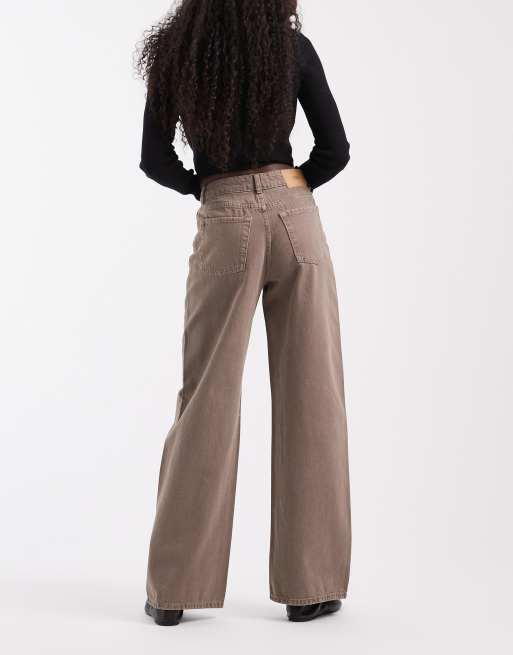 JJXX Tokyo højtaljede jeans med brede ben i beige, 3 af 5