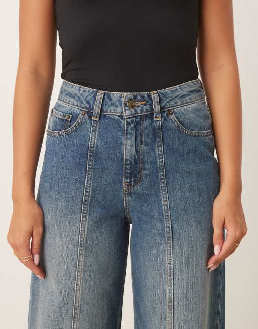 JJXX - Tokyo - Jeans ampi blu medio con cuciture, 4 di 5