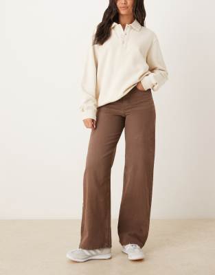 JJXX - Tokyo - Jeans in verwaschenem Braun mit weitem Bein-Brown