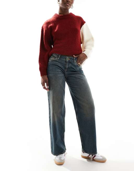 JJXX - Tokyo - Jeans met wijde pasvorm en lage taille in blauwe wassing
