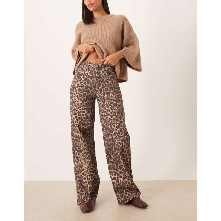 yumom JJXX – Tokyo – Jeansy z szerokimi nogawkami w panterkę | ASOS